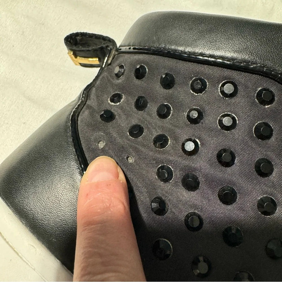 Ted Baker  Beatrin Hi-Top Sneakers Black Rhinestone Lace-up Size 6 - Picture 12 of 13